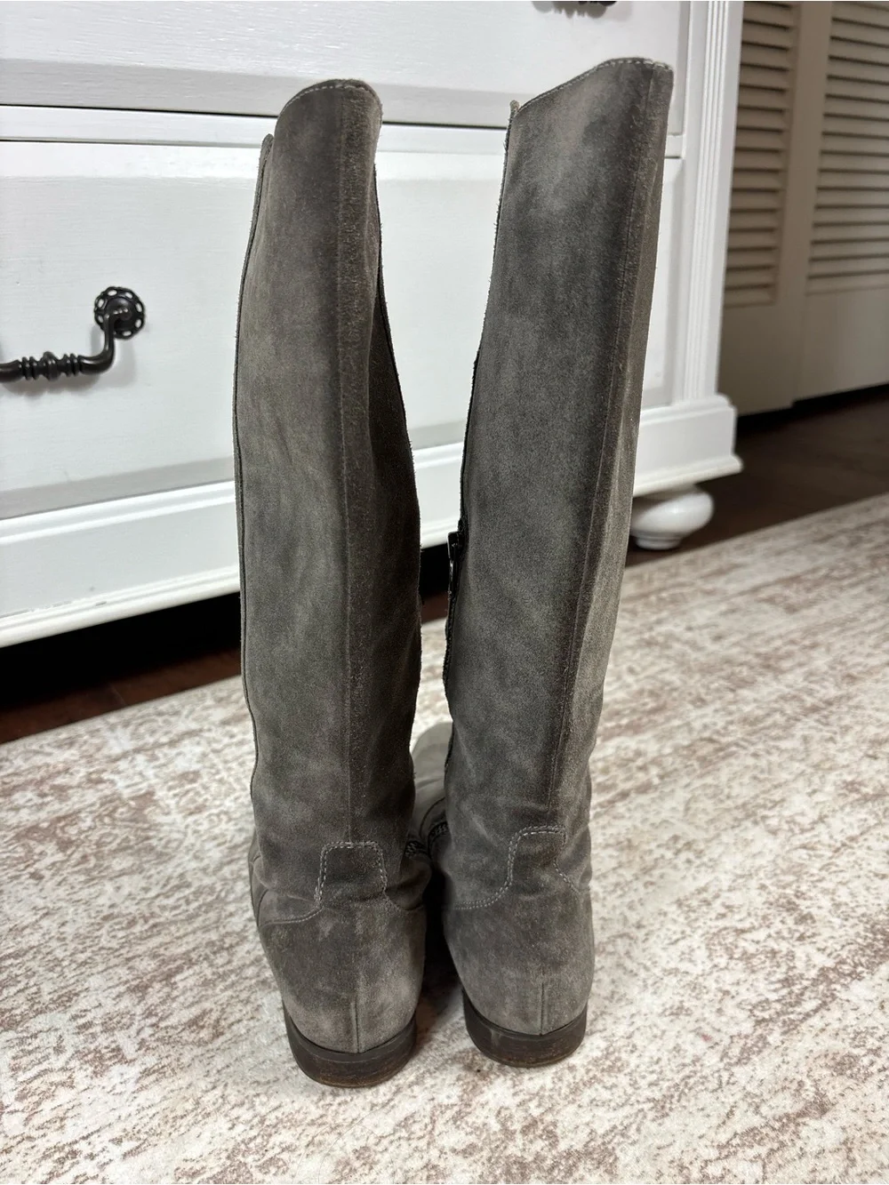 JCrew Grey Suede Knee High Boots Size 7.5
